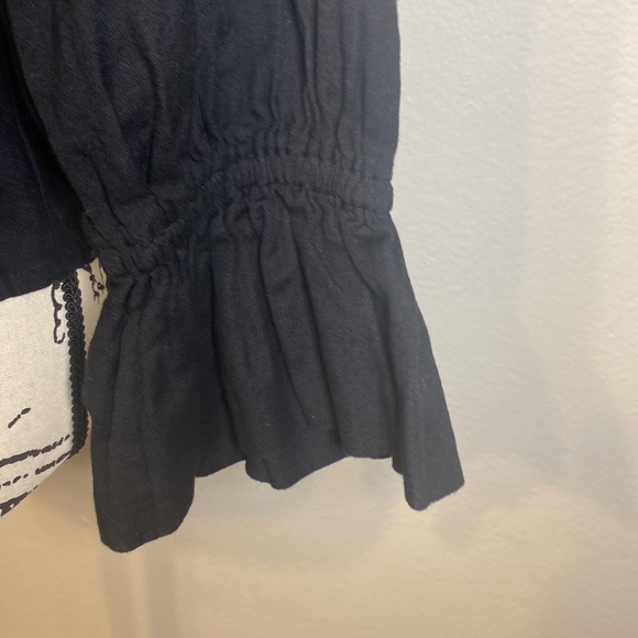 Free People Lykka Convertible Wrap Top Bell Sleeve Black XS NEW - Picture 5 of 7